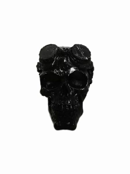 Skulptur Totenkopf Schädel Schwarz Marmoroptik günstig online kaufen