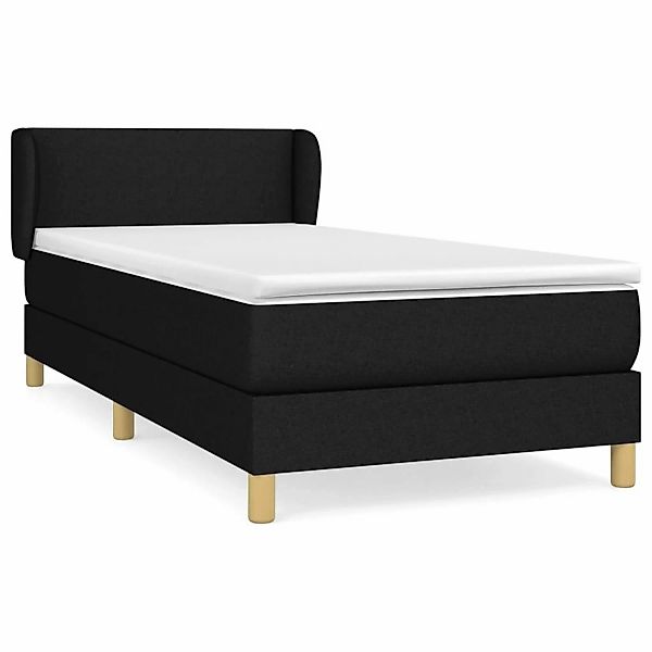 vidaXL Boxspringbett mit Matratze Schwarz 100x200 cm Stoff1396111 günstig online kaufen