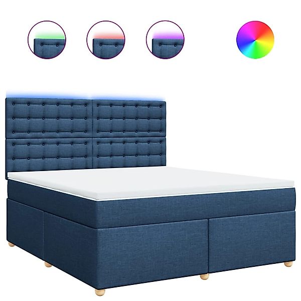 vidaXL Boxspringbett mit Matratze Blau 180x200 cm Stoff 3293679 günstig online kaufen