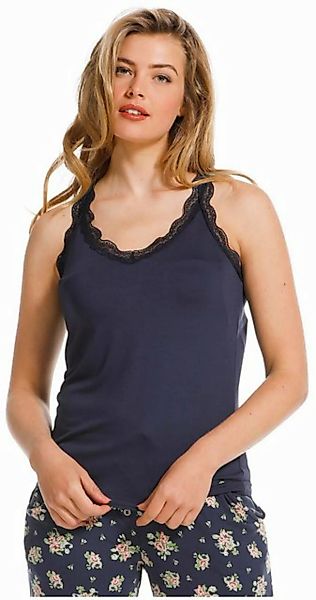 Pastunette Pyjamaoberteil Damen Pyjama Shirt Top (1-tlg) Mit Spitze abgeset günstig online kaufen