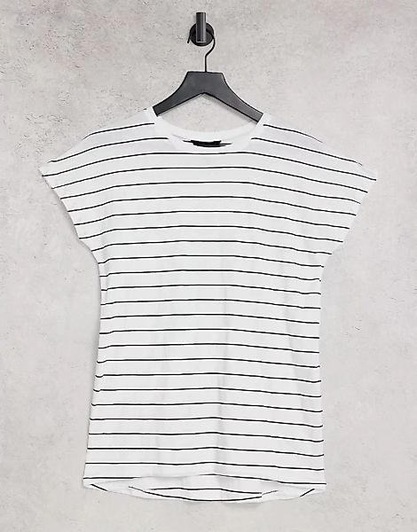 New Look – Easy – Gestreiftes T-Shirt in Weiß günstig online kaufen