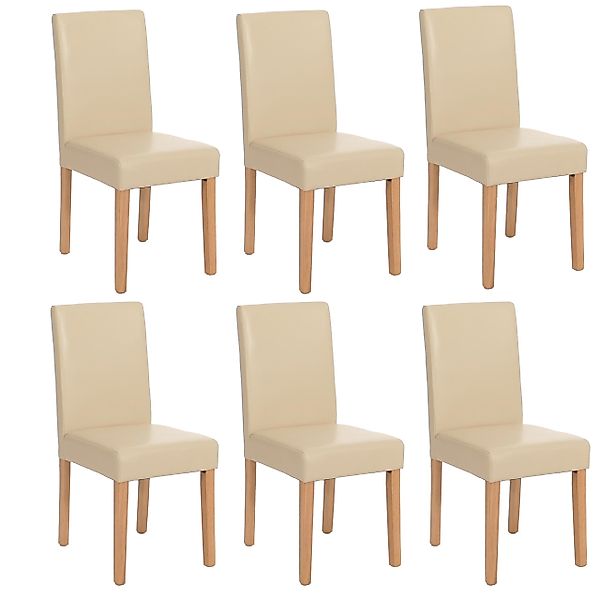 MCW Esszimmerstuhl Littau Kunstleder 6er-Set Kunstleder Braun Dunkle Beine günstig online kaufen