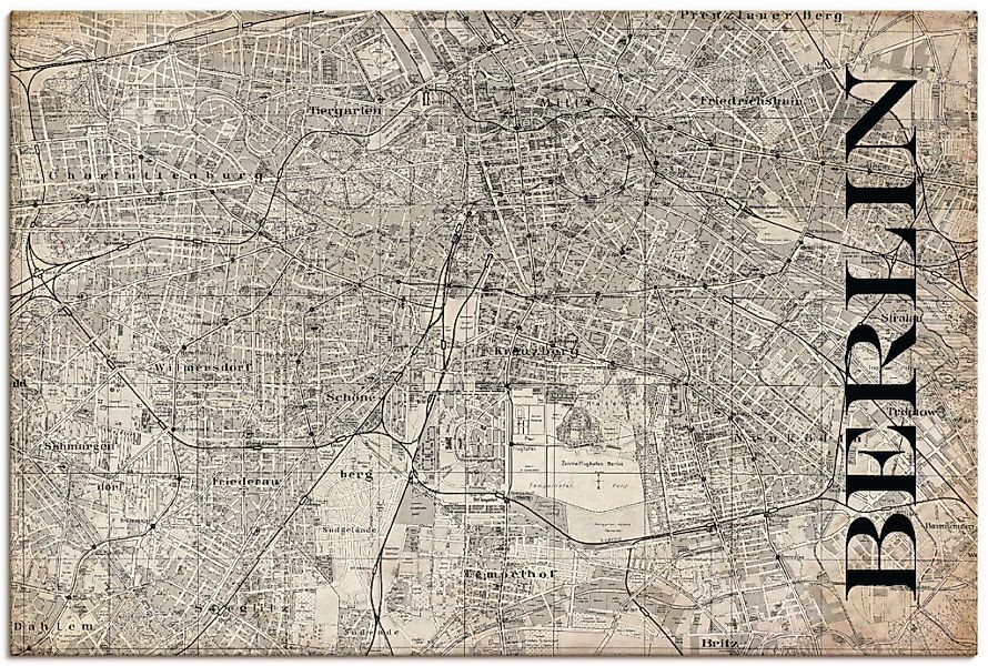 Artland "Berlin Karte Straßen Karte Grunge" Deutschland 1 Stk. tlg. auf Hol günstig online kaufen