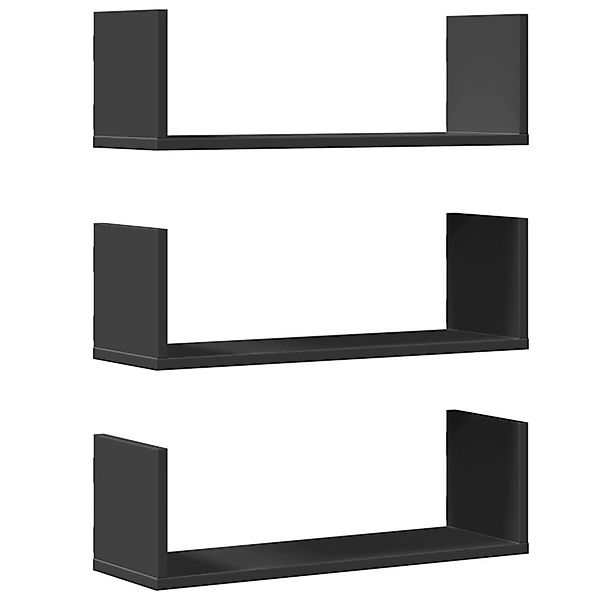vidaXL Regal Wandregale 3 Stk. Schwarz günstig online kaufen
