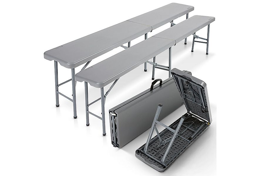 Arebos Bierzeltgarnitur 2x Bierbank Faltbank Klappbar I Tragegriff, 183 x 2 günstig online kaufen