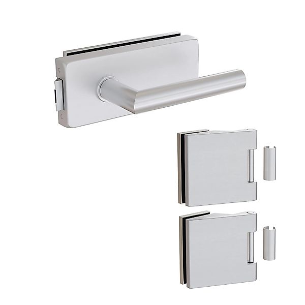 Levidor Glastürbeschlag Studio/Office Eckig Unverschließbar Aluminium günstig online kaufen