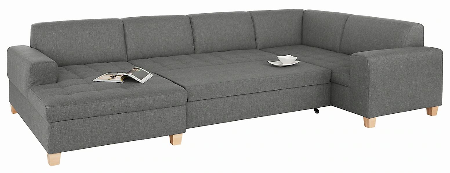 Home affaire Wohnlandschaft "Corby, viel Platz und Komfort, U-Form", wahlwe günstig online kaufen