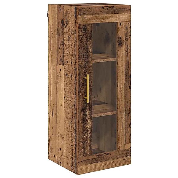 vidaXL Wandschrank Altholz 34,5 x 34 x 90 cm Holzwerkstoff und Glas 882616 günstig online kaufen