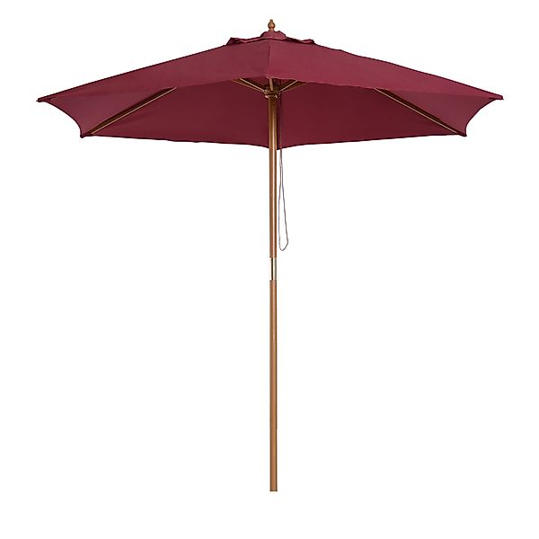 Outsunny Garten-Sonnenschirm 2,5x2,3m, Sonnenschirm mit 6 Holzrippen und Po günstig online kaufen