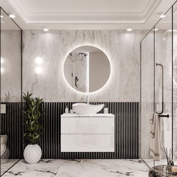 Lookway Badmöbel-Set AURORA SILVER Badezimmerschrank mit günstig online kaufen