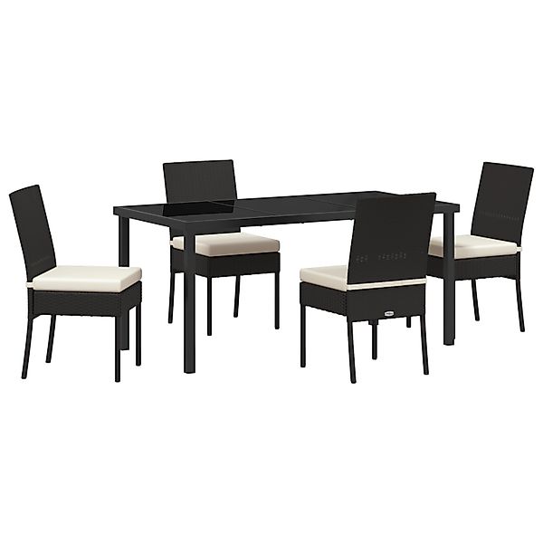 vidaXL Garten Essgruppe 5-Tlg Schwarz Poly Rattan 3379222 günstig online kaufen