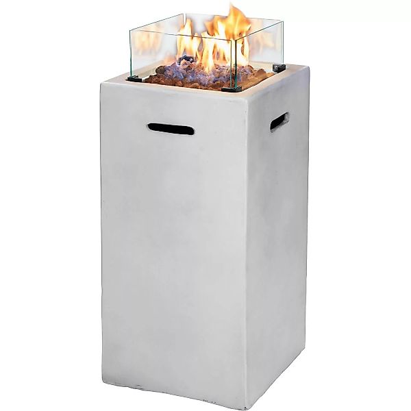 Amare Gas-Feuerstelle für den Außenbereich Quadratisch Grau günstig online kaufen
