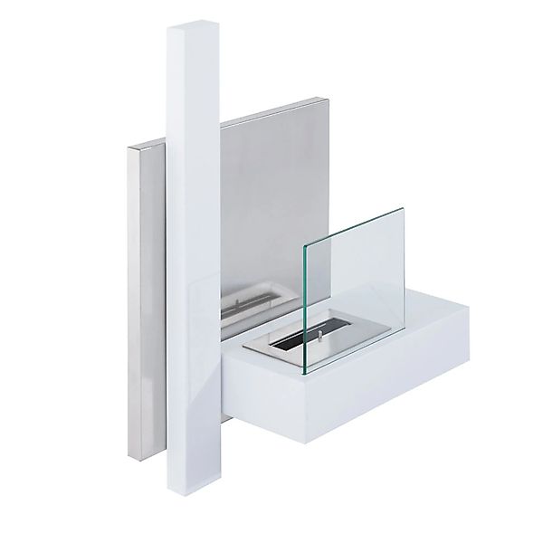 HOMCOM Ethanol Kamin Rostfreier Stahl 75L x 63B x 22T cm Weiß günstig online kaufen