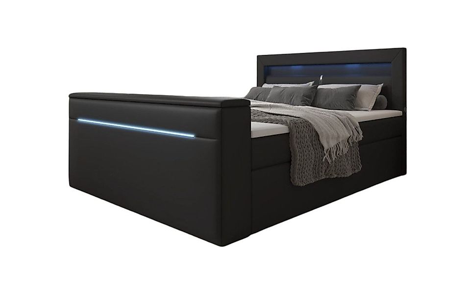 Luxusbetten24 Boxspringbett Repos, mit TV Lift, USB und LED günstig online kaufen