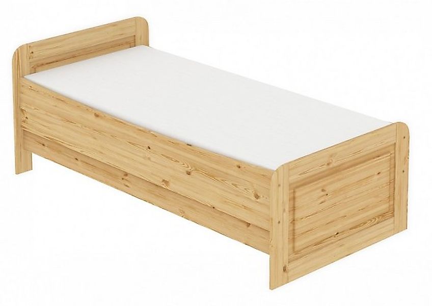 ERST-HOLZ Einzelbett Extra hohes Bett 100x220 Kiefer massiv Rollrost u. Mat günstig online kaufen