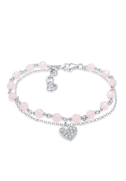 Elli Armband Herz Quarz Perlen Rosé günstig online kaufen