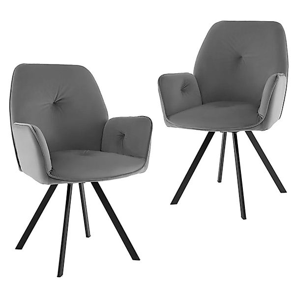 Costway Küchenstühle 2er Set Küchenstühle mit Ergonomischer Küche Grau günstig online kaufen