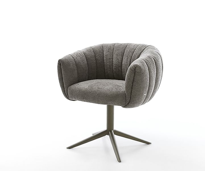 Drehstuhl Jada-Flex Bouclé Soft Schlamm Fußkreuz Effektfinish Titan 360° dr günstig online kaufen