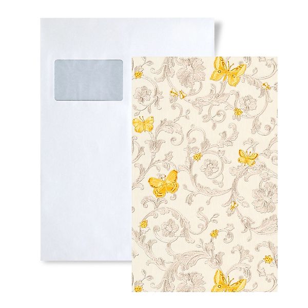 PROFHOME 1 MUSTERSTÜCK S-343253-GU DIN A4 MUSTER der Blumen Tapete günstig online kaufen