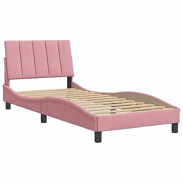 vidaXL Bett Bettgestell ohne Matratze "Hanko" Rosa 90x200 cm Samt günstig online kaufen