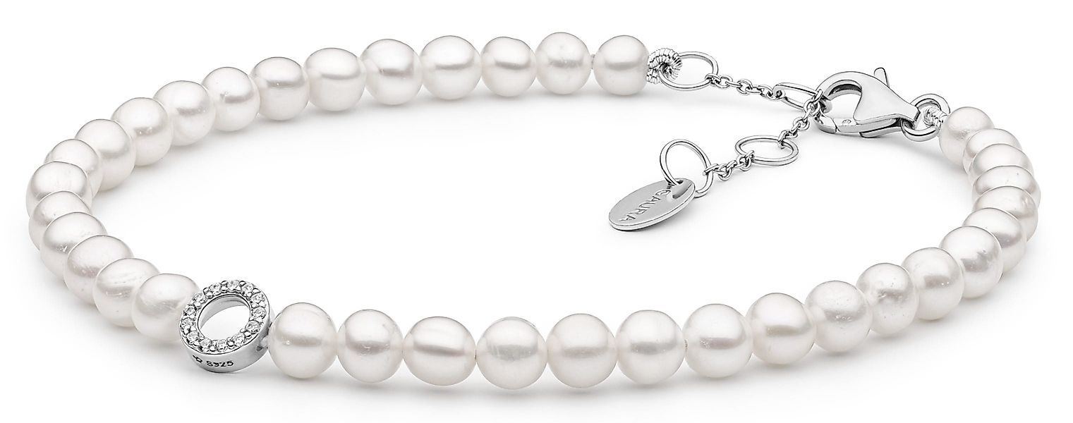 Gaura Pearls Perlenarmband klassisch weiß rund günstig online kaufen