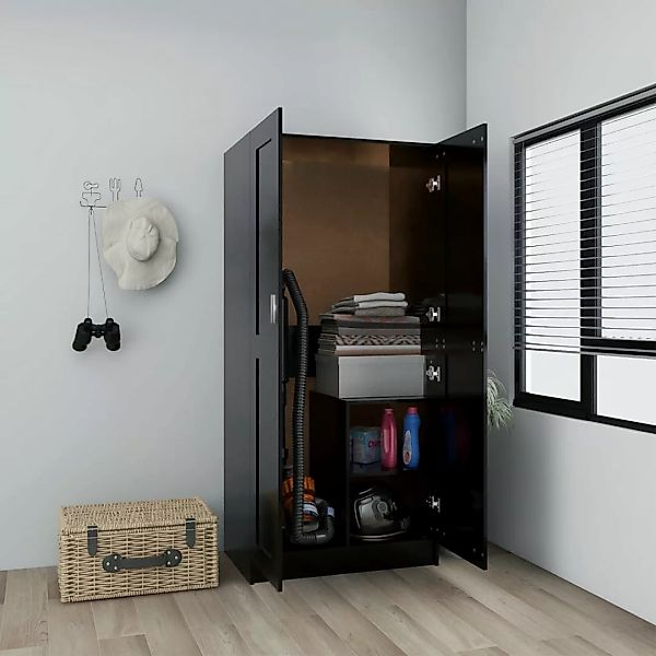 Kleiderschrank Schwarz 82,5x51,5x180 Cm Spanplatte günstig online kaufen