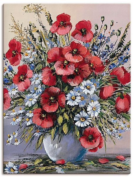 Artland Wandbild Rote Mohnblumen, Blumen (1 St), als Leinwandbild, Poster i günstig online kaufen