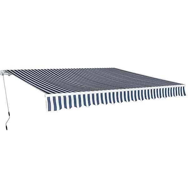 furnicato Gelenkarmmarkise 400 cm Blau/Weiß günstig online kaufen