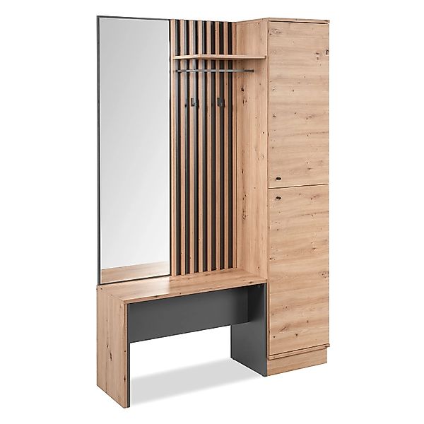 Homestyle4u Garderobe Industrial Flurgarderobe Sitzbank Garderobenpaneel günstig online kaufen