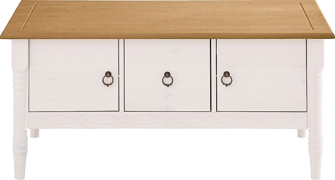 Home affaire Couchtisch "Indra", aus massiver Kiefer, FSC, mit Stauraum, de günstig online kaufen