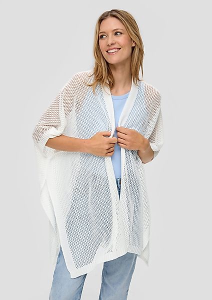 s.Oliver Poncho Strickponcho mit Musterstruktur Rippbündchen günstig online kaufen