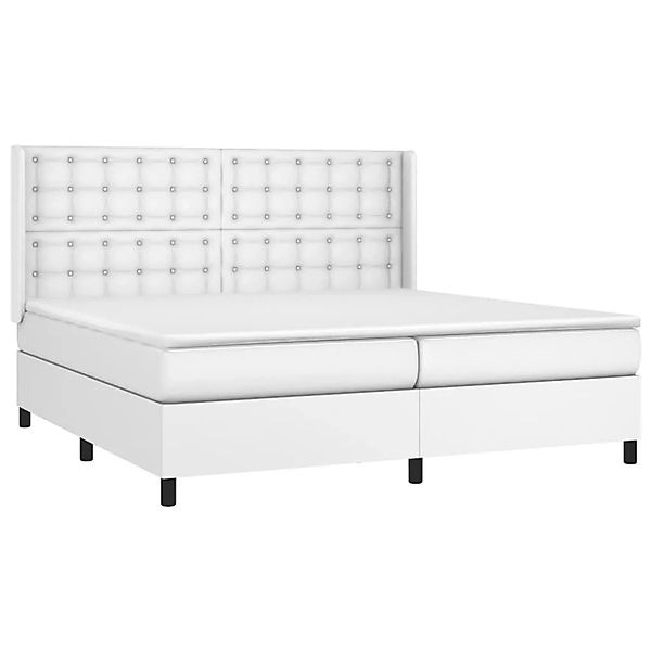 vidaXL Boxspringbett mit Matratze & LED Weiß 200x200 cm Kunstleder 3139404 günstig online kaufen