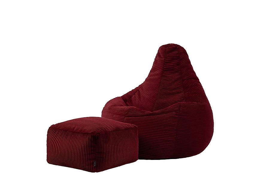 icon Sitzsack Sessel mit Liege aus Cord „Dalton“ mit Hocker (Spar-Set, 1 x günstig online kaufen