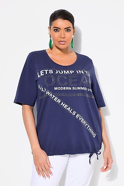 Ulla Popken T-Shirt T-Shirt Schriftmotiv Rundhals günstig online kaufen