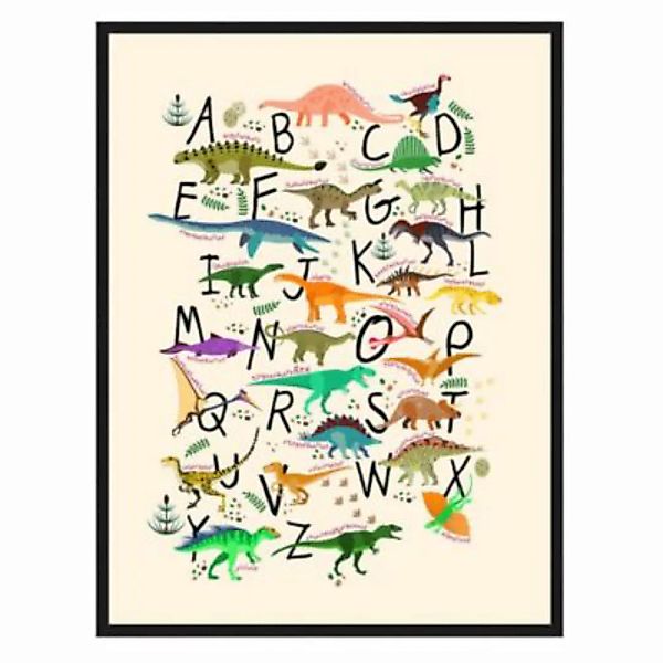 Milan Moon Wandbild Dino Alphabet schwarz Gr. 50 x 60 günstig online kaufen