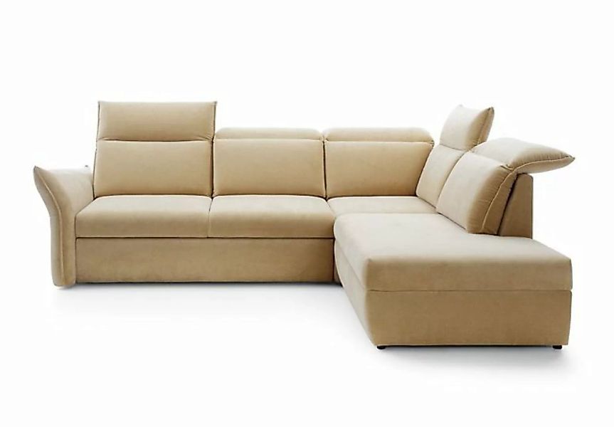 JVmoebel Ecksofa Beiges L-Form Sofa Eckcouch mit Schlaffunktion stilvoll Ne günstig online kaufen