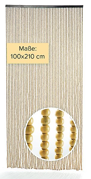 Kobolo Türvorhang COFFEE Holzperlen braun 50 günstig online kaufen