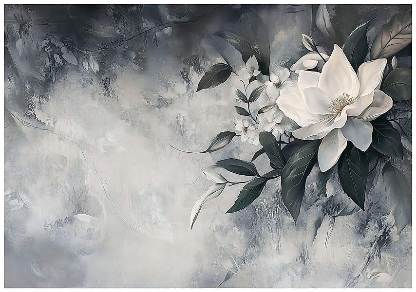 Wallarena Fototapete Blumen Abstrakt Grau Vlies günstig online kaufen