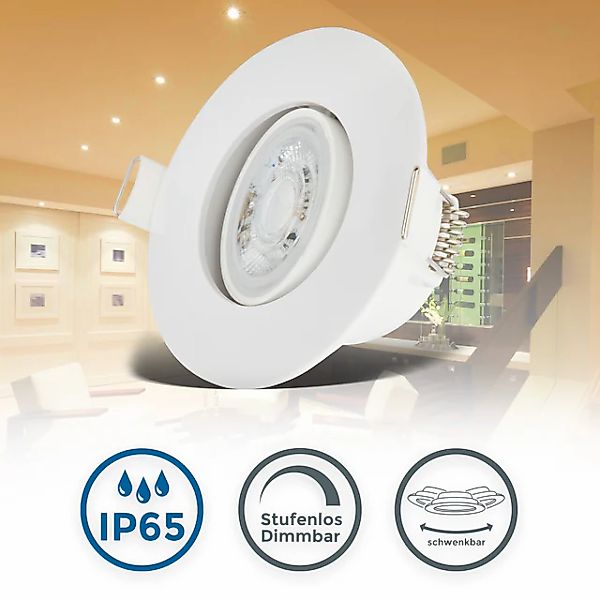 B.K.Licht LED Einbauleuchte »5er Set Bad Einbaustrahler, IP65, Dimmbare Dec günstig online kaufen