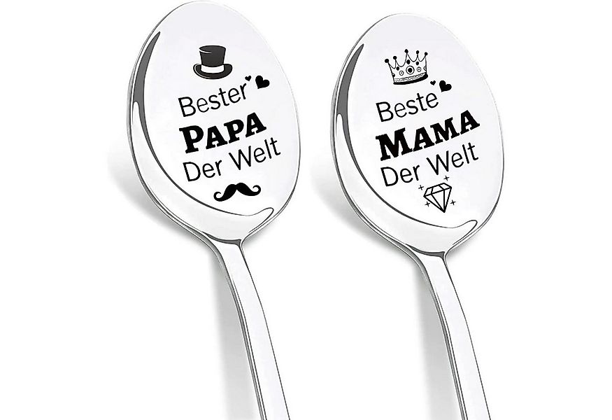 LuxusKollektion Badaccessoire-Set Kaffeelöffel 2er Gravur Mama Papa Geschen günstig online kaufen