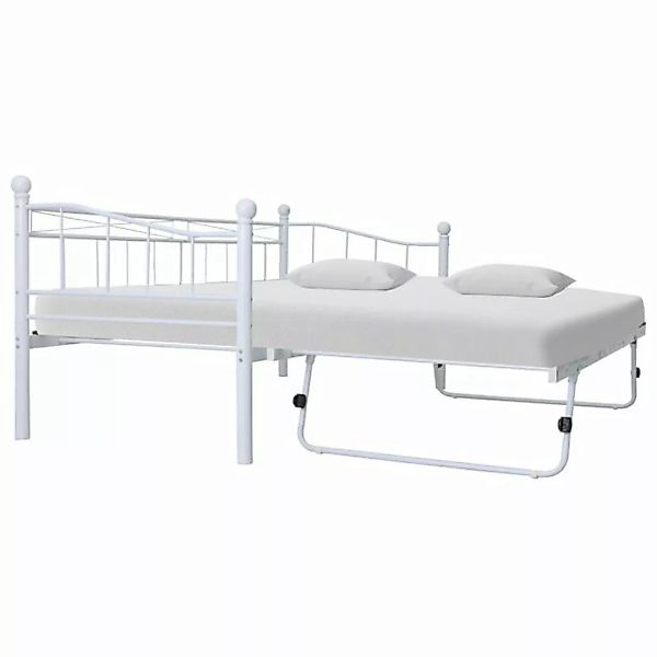 furnicato Bett Bettgestell Weiß Stahl 180x200/90x200 cm günstig online kaufen