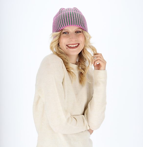 halsüberkopf Accessoires Strickmütze mit 2-farbiger Rippe günstig online kaufen