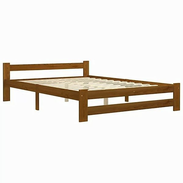 vidaXL Bettgestell Massivholzbett Honigbraun Kiefer 180x200 cm Doppelbett B günstig online kaufen