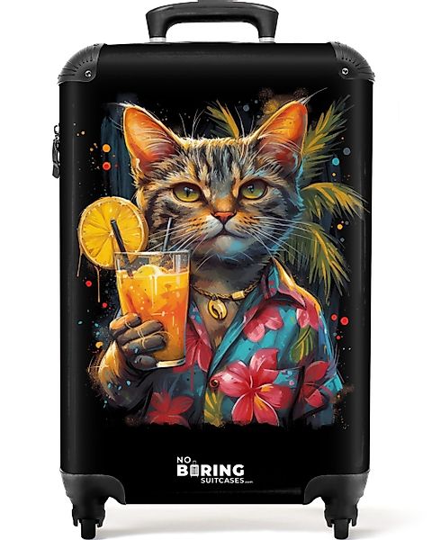 NoBoringSuitcases.com© Hartschalen-Trolley Katze im tropischen Streetart-St günstig online kaufen