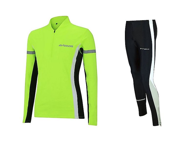 Airtracks Lauftights Damen Thermo Laufset: Laufshirt Langarm + Laufhose Lan günstig online kaufen
