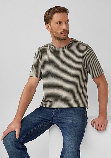 s.Oliver Kurzarmshirt T-Shirt Meliertes Ringel-Shirt mit Crew Neck günstig online kaufen