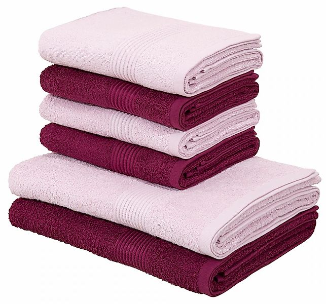 my home Handtuch Set »Anna, 2 Duschtücher 70x140, 4 Handtücher 50x100«, Set günstig online kaufen