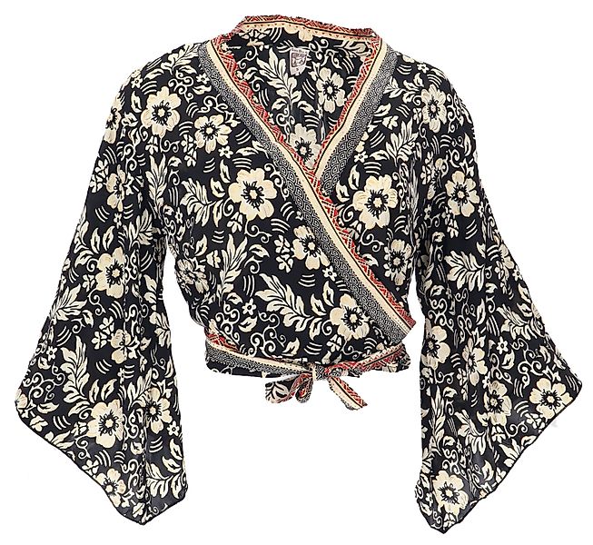 Guru-Shop Longbluse Kurztop, Boho Blusentop, Wickeltop, günstig online kaufen