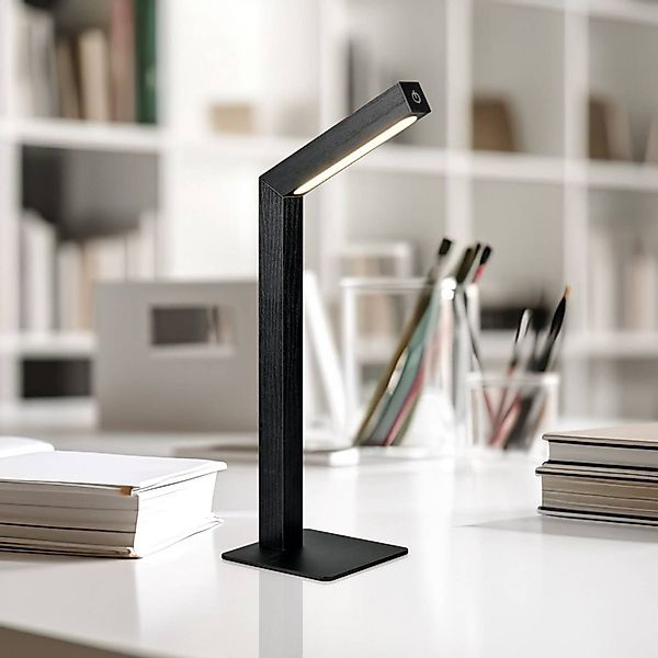 LED-Akku-Tischleuchte Skip, schwarz, MDF, Höhe 37,5 cm günstig online kaufen