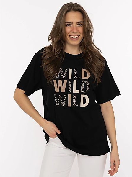 Zwillingsherz T-Shirt ""Wild Wild Wild"" großer, gestickter Schriftzug mit günstig online kaufen